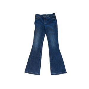 Spanx Jeans Womens Size M EveryWear Flare Pull On Blue Denim SpanxShape Slimming